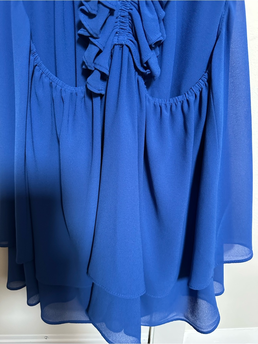 Royal Blue Ruffle-Back Chiffon Cami - Women - Picture 4 of 4